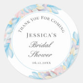 カントリーシックブライダルシャワーサンキュー来ズ ラウンドシール (正面)