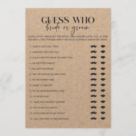 カントリーシックブライダルシャワー花嫁または新郎ゲーム