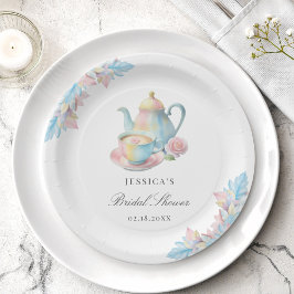 カントリーシックブライダルティーパーティーブライダルシャワー ペーパープレート