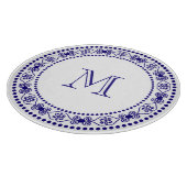 カントリーシックブルーモノグラム カッティングボード (角)