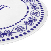 カントリーシックブルーモノグラム カッティングボード (角)