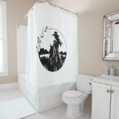 カントリーシックホース女性のカーボーイウェスタンエクエストリアン シャワーカーテン (インサイチュ)