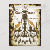 カントリーシック素朴シャンデリア日付を保存 案内ポストカード (正面)