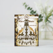 カントリーシック素朴シャンデリア日付を保存 案内ポストカード (スタンド正面)