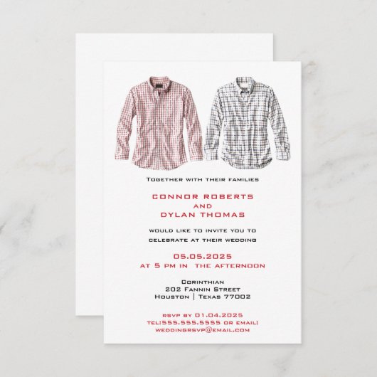 カントリーシャインスパイアツ |ゲイ結婚式招待状 セーブザデート (正面/裏面)