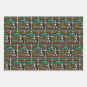 カントリーシンガーカウボーイハットオーストラリア羊飼い犬 ラッピングペーパーシート (正面3)