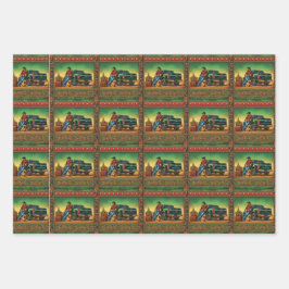 カントリーシンガーカウボーイハットオーストラリア羊飼い犬 ラッピングペーパーシート