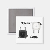 カントリーシープクリーン汚れた正方形食洗機磁石 マグネット (正面/裏面)