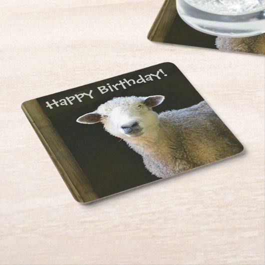 カントリーシープパーティー スクエアペーパーコースター (アングル)