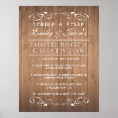 カントリーシ結婚ックのフォトブースゲストブックサイン ポスター (正面)