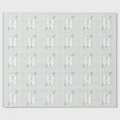 カントリージンガムブルージャンベビーシャワーウェルカム ラッピングペーパー (フラット)