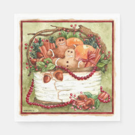 カントリージンガーブレッドバスケットナプキン スタンダードランチョンナプキン