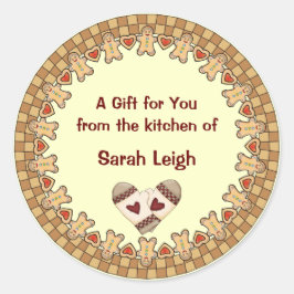 カントリージンガーブレッド食品ギフトステッカー ラウンドシール