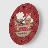 カントリージンジャーブレッドシェフ時計 ラージ壁時計 (傾斜)