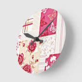 カントリースイートルビーレッドウォールクロック ラウンド壁時計 (傾斜)