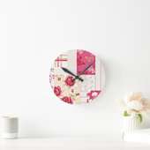 カントリースイートルビーレッドウォールクロック ラウンド壁時計 (ホーム)