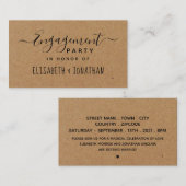 カントリースクリプトクラフト婚約パーティチケット エンクロージャーカード (正面/裏面)