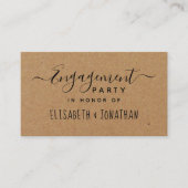 カントリースクリプトクラフト婚約パーティチケット エンクロージャーカード (正面)