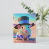 カントリースクワイヤーマウスお誕生日おめでとう ポストカード (スタンド正面)