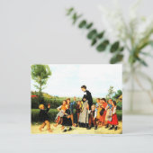 カントリースクール先生絵画のはがき ポストカード (スタンド正面)