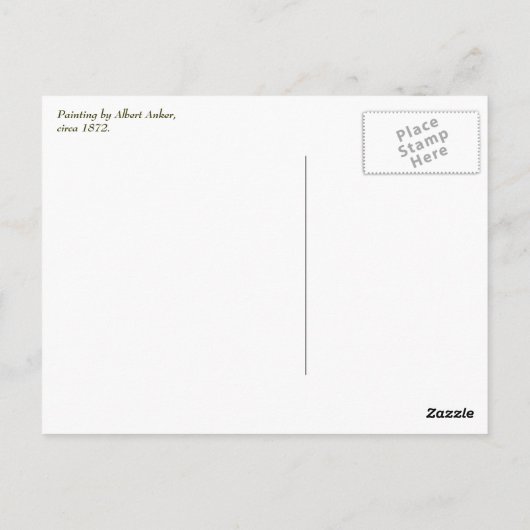 カントリースクール先生絵画のはがき ポストカード (裏面)