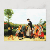 カントリースクール先生絵画のはがき ポストカード (正面)