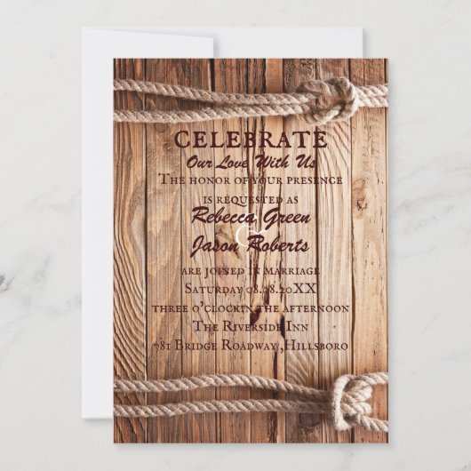 カントリースタイルのウエディング 招待状 (正面)