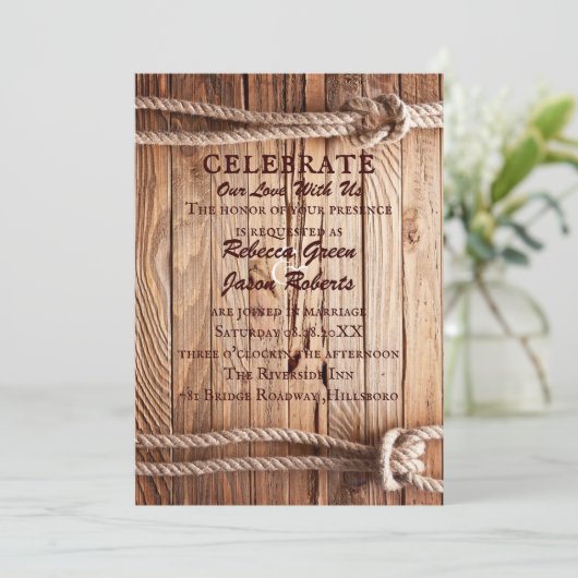 カントリースタイルのウエディング 招待状 (スタンド正面)