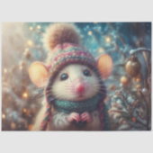 カントリースタイルのクリスマスマウス デコパージュ 薄葉紙 (正面)