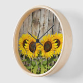 カントリースタイルひまわり壁時計 壁時計 (傾斜)