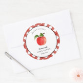 カントリースタイルアップルバター缶詰の瓶ラベル ラウンドシール (封筒)