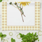 カントリースタイルイエローチックサンフラワー キッチンタオル (折り畳み)