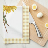カントリースタイルイエローチックサンフラワー キッチンタオル (四つ折り)