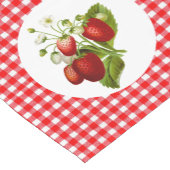 カントリースタイルイチゴと赤いギンガム ショートテーブルランナー (コーナー)