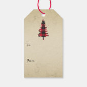 カントリースタイルバッファロープレイドクリスマスツリー ギフトタグ (裏面)