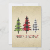 カントリースタイルバッファロープレイドクリスマスツリー シーズンカード (正面)