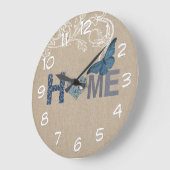 カントリースタイルホームコラージュ ラージ壁時計 (傾斜)