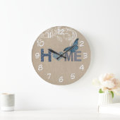 カントリースタイルホームコラージュ ラージ壁時計 (ホーム)