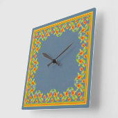 カントリースタイルマ縁どリゴルズスクエアウォールクロック スクエア壁時計 (傾斜)