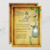 カントリースタイルメイソン·ジャしゃれているー 招待状 (正面/裏面)