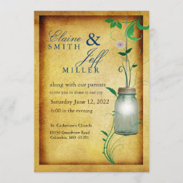 カントリースタイルメイソン·ジャしゃれているー 招待状