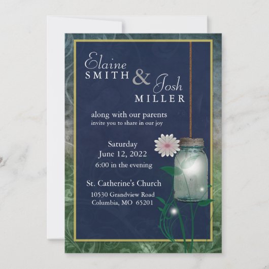 カントリースタイルメイソン·ジャしゃれているー 招待状 (正面)