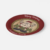 カントリースタイルメリークリスマスサンタ ペーパープレート (アングル)