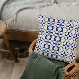 カントリースタイル枕クリームとブルー クッション