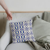 カントリースタイル枕クリームとブルー クッション