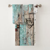 カントリースタイル絵を描ウッドキャビンアートデコール バスタオルセット (インサイチュ)