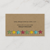 カントリースターズ初期のオンクラフトビジネスカード 名刺 (裏面)