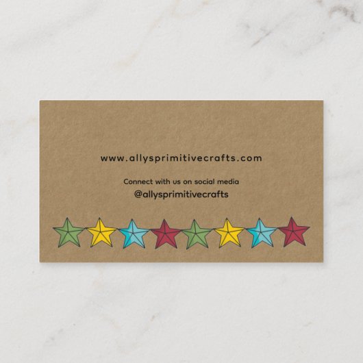 カントリースターズ初期のオンクラフトビジネスカード 名刺 (裏面)