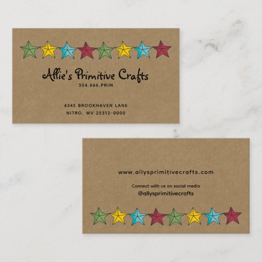 カントリースターズ初期のオンクラフトビジネスカード 名刺 (正面/裏面)