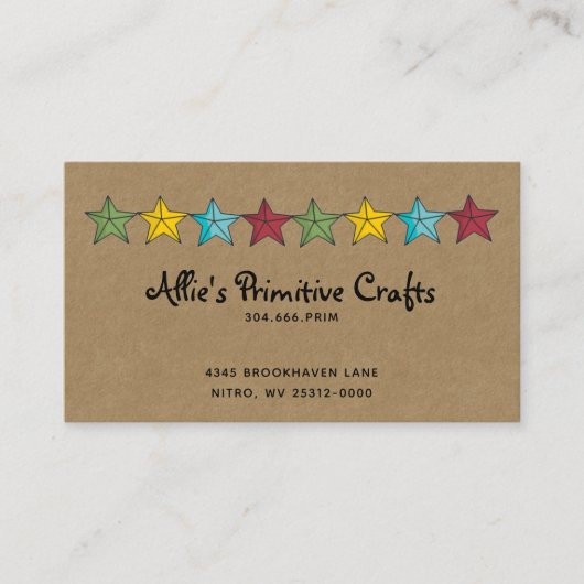 カントリースターズ初期のオンクラフトビジネスカード 名刺 (正面)